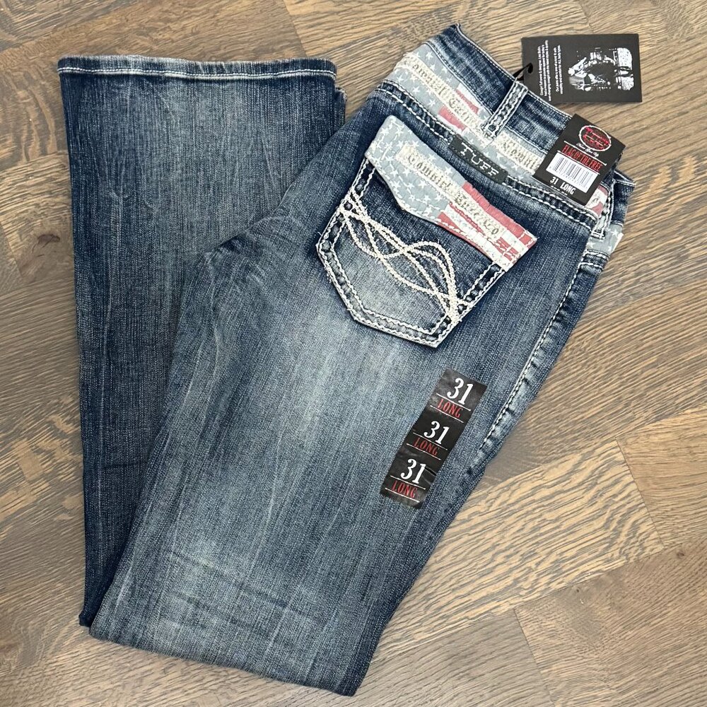 Cowgirl Tuff Co 'Flag of the Free' Bootcut Jeans - Size 31 (tall)